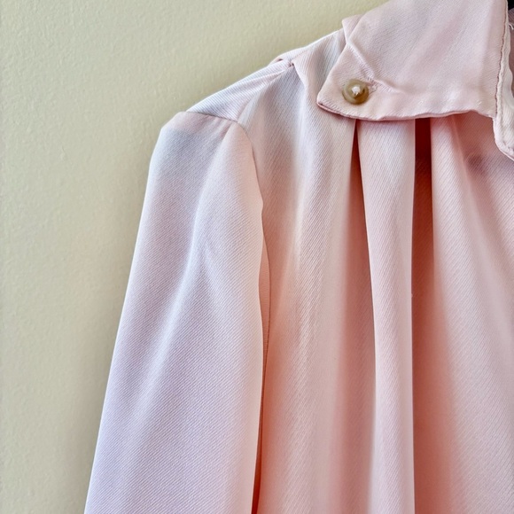 Zara| Feminine Oversized Satin Pale Pink V-Neck Tunic Blouse Sz XS - Picture 5 of 7